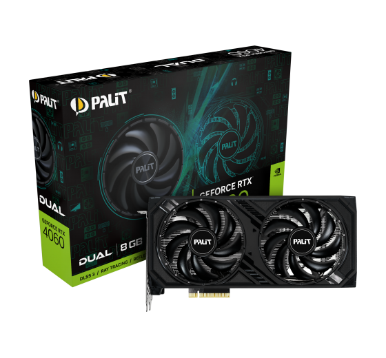 Видеокарта PALIT GeForce RTX 4060 Dual (PA-RTX4060 DUAL 8GB) NE64060019P1-1070D