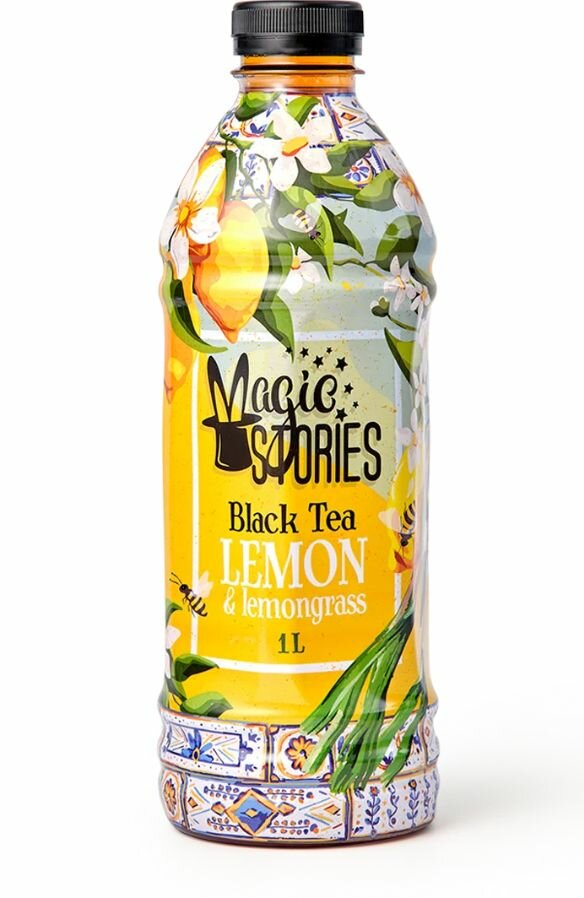 Magic Stories Холодный черный чай Со вкусом лимона и лемонграсса, 1000 мл