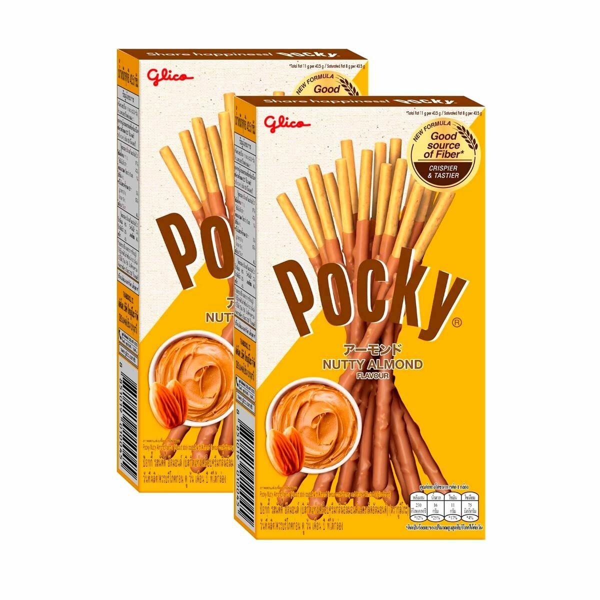 Бисквитные палочки Pocky Nutty Almond со вкусом орехов и миндаля (Таиланд), 36 г (2 шт)