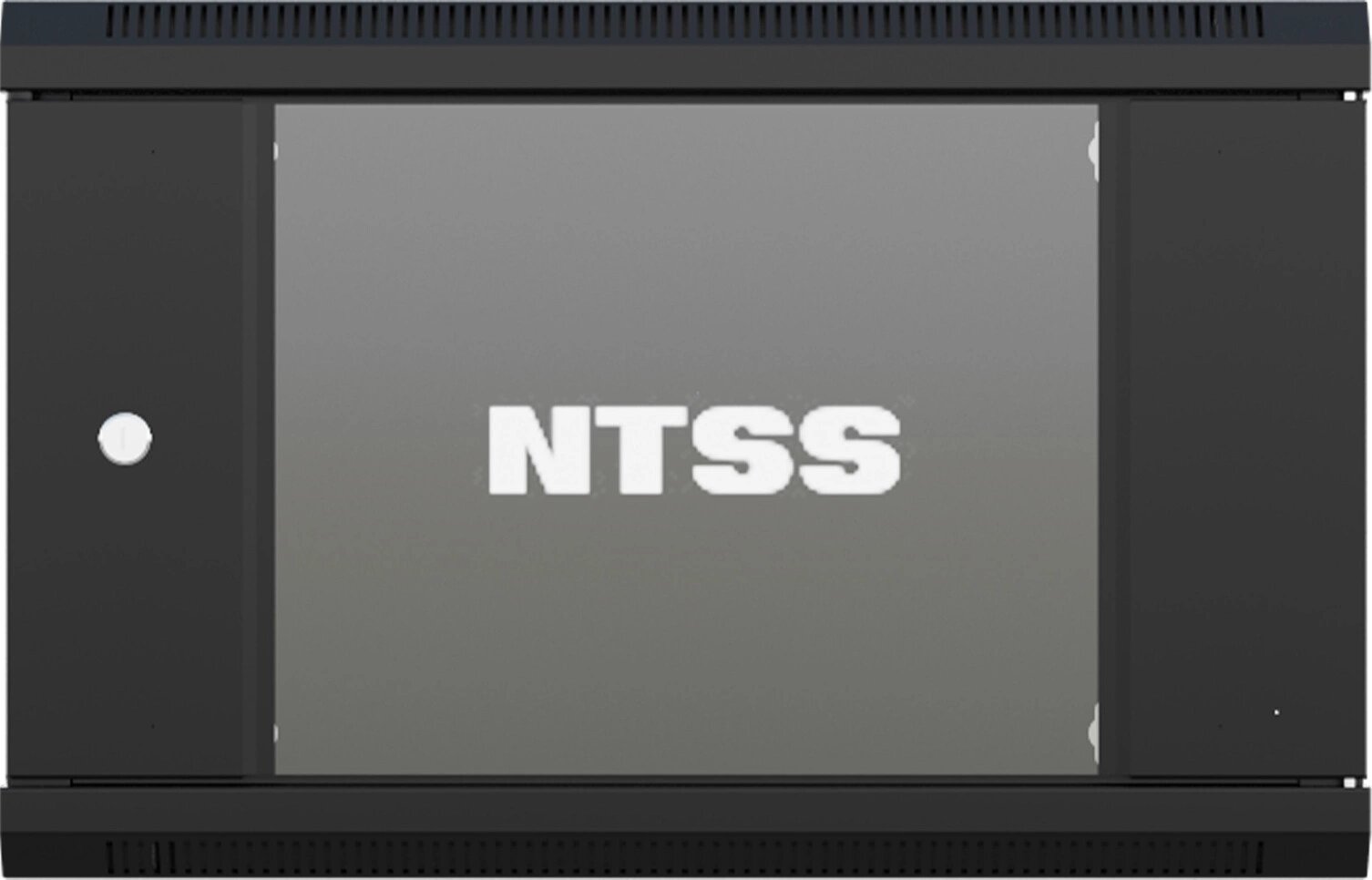 Шкаф коммутационный NTSS NTSS-W6U6045GS-BL настенный 6U 570x450мм пер.дв.стекл 60кг черный 350мм 18кг 220град. 370мм IP20 сталь
