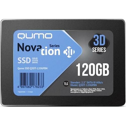 SSD диск 120Гб Qumo Q3DT-120GSCY SATA III Novation TLC 3D внутренний твердотельный накопитель