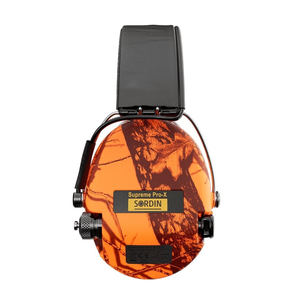 Активные наушники Msa Sordin Supreme Pro-X Led, 75302-X-09-S (оранжевый камуфляж-черная кожа, гелевы - фотография № 4