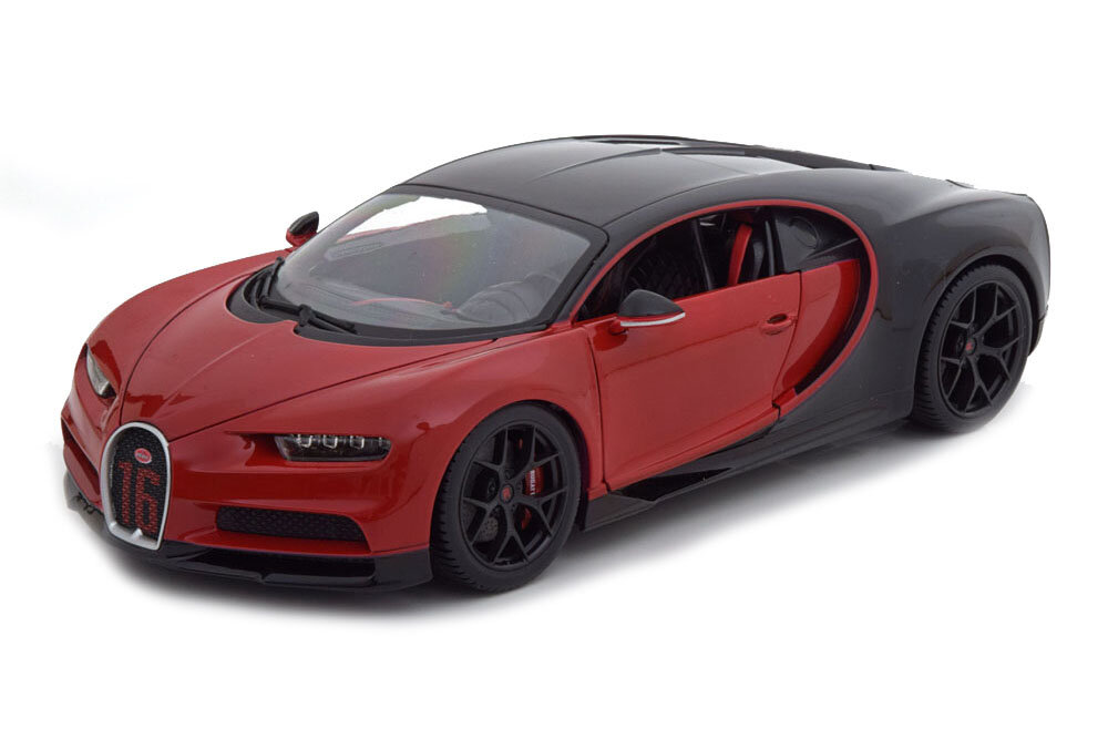 Модель коллекционная BUGATTI CHIRON SPORT 2018 RED/BLACK / бугатти широн спорт 16 красно-черный