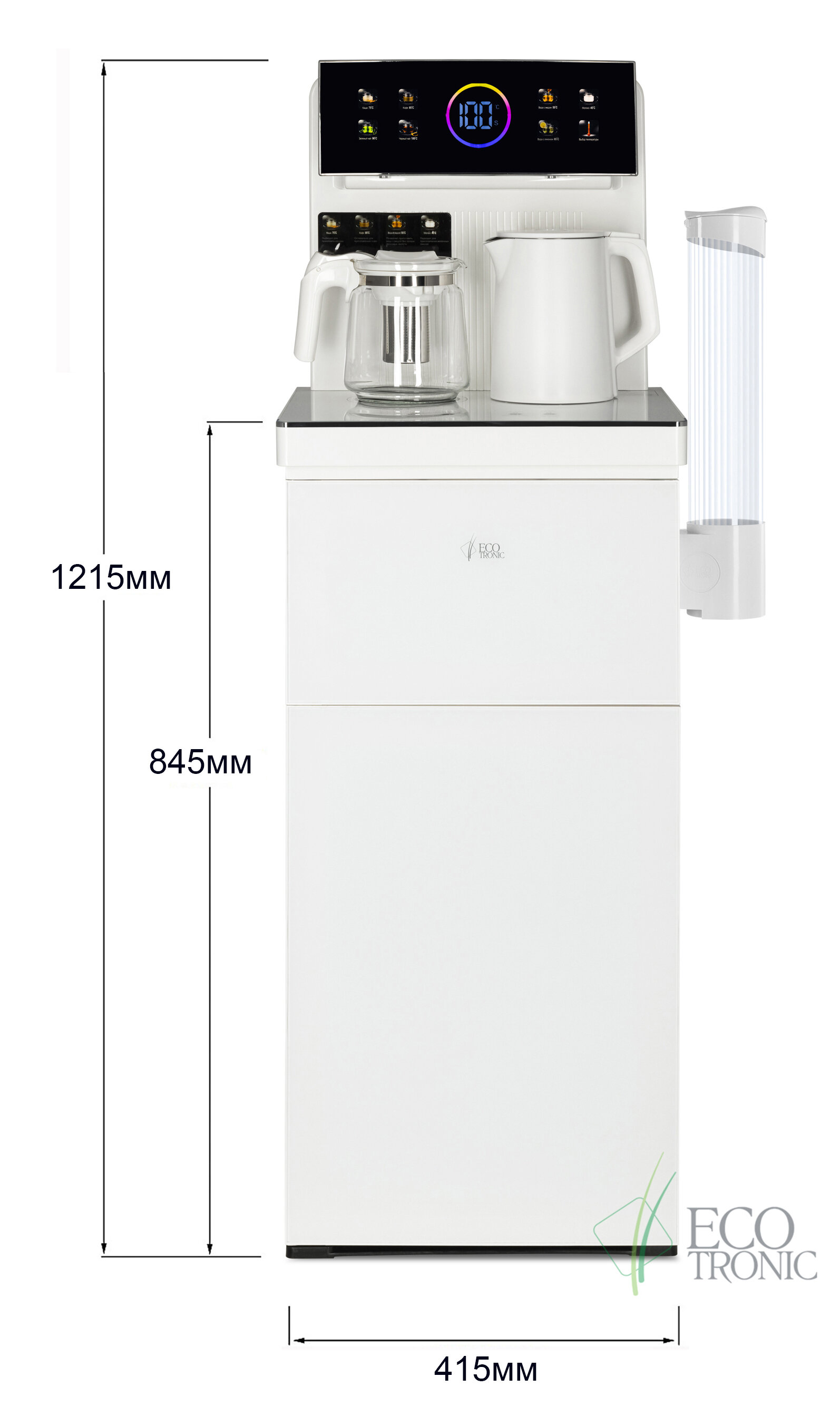 Кулер с чайным столиком Тиабар Ecotronic TB25-LNR white - фотография № 2