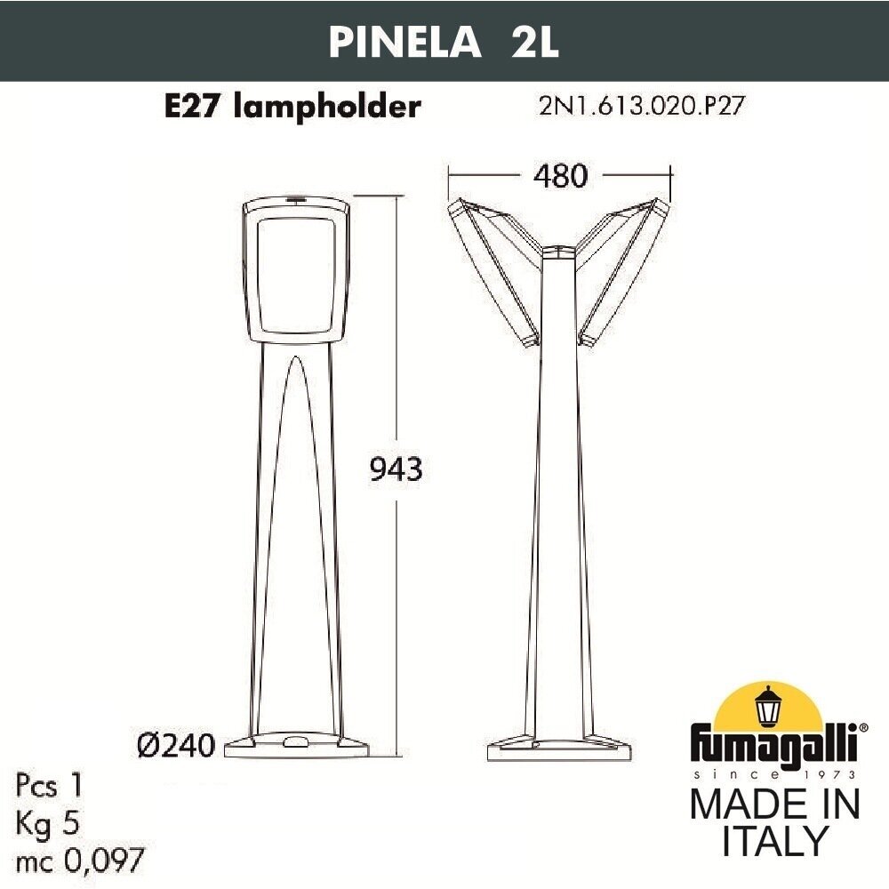 Наземный светильник светодиодный IP66 Fumagalli Germana 2N1.613.020.AYF1R - фотография № 2