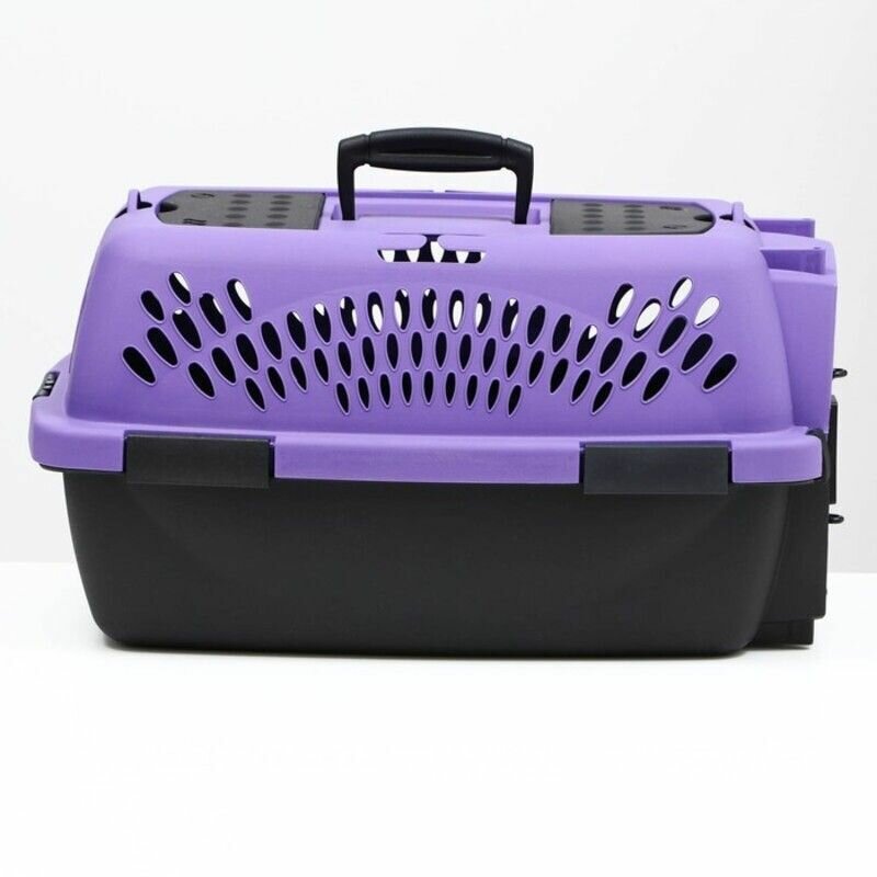 Переноска для кошек, сумка для собак мелких пород, с металлической дверью, 49 х 32 х 27, Фиолетовая - фотография № 2