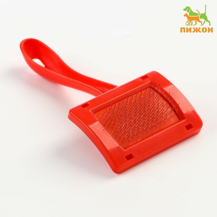 фото Пуходерка без капель изогнутая, малая, 7 х 14 см, красная