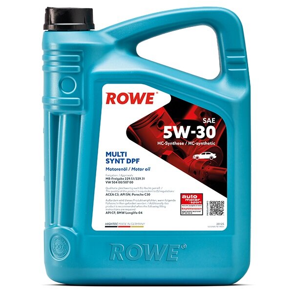 Синтетическое моторное масло ROWE Hightec Multi Synt DPF SAE 5W-30, 4 л