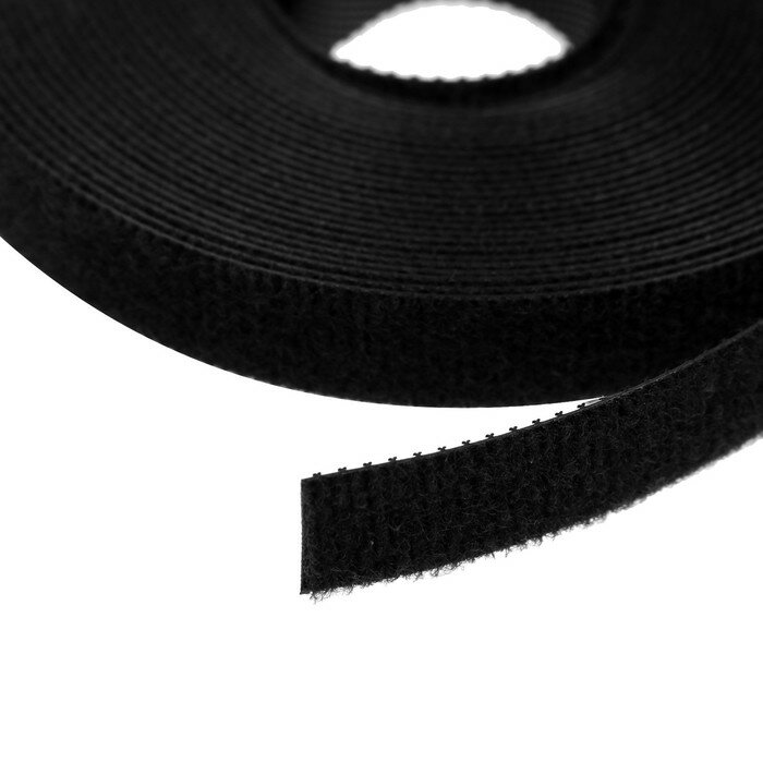 Лента-липучка для проводов 5000Х10Х1,5 мм тундра, цвет черный, 1 шт. - фотография № 2