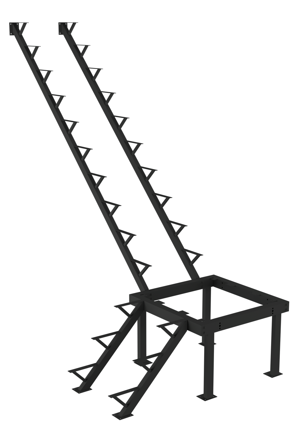 Каркас к лестнице ЛЕС-05 универсальной (поворот 90 градусов) 2760 проем 1200-3024 Черный
