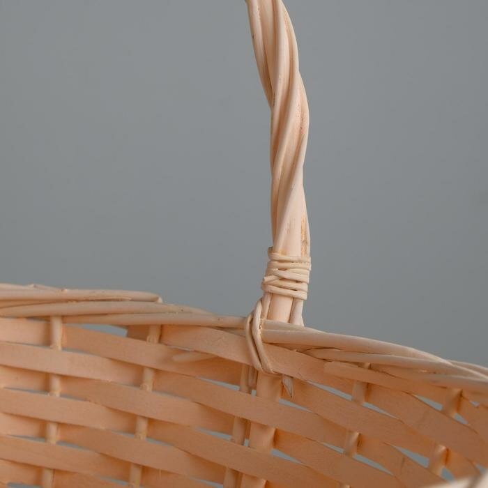 Корзина плетеная, ива, 30х21х12х25 см, светло-персиковый - фотография № 3