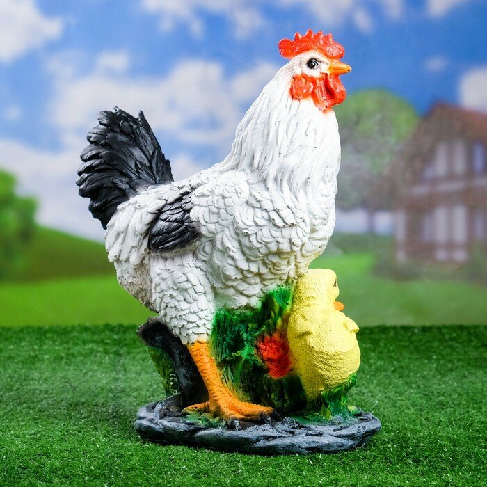 Хорошие сувениры Садовая фигура "Курица с цыплятами" 17х25х33см - фотография № 3