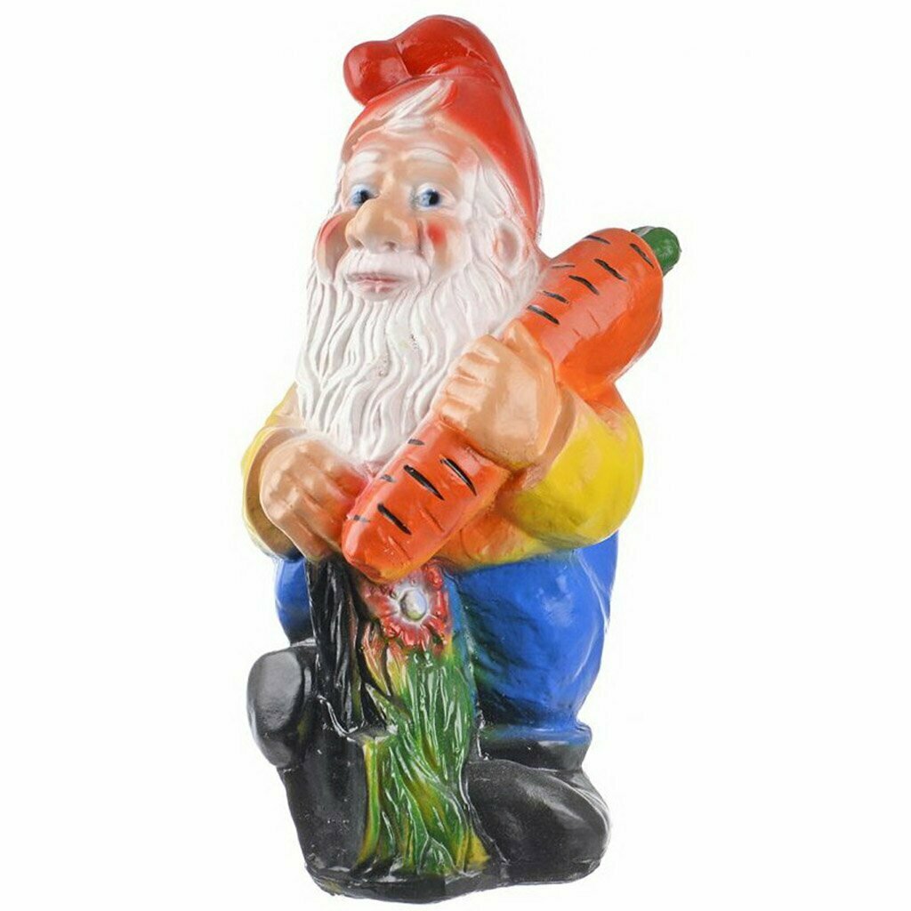 Фигурка садовая Гном с морковью, 25х45 см, гипс, 54. 269006