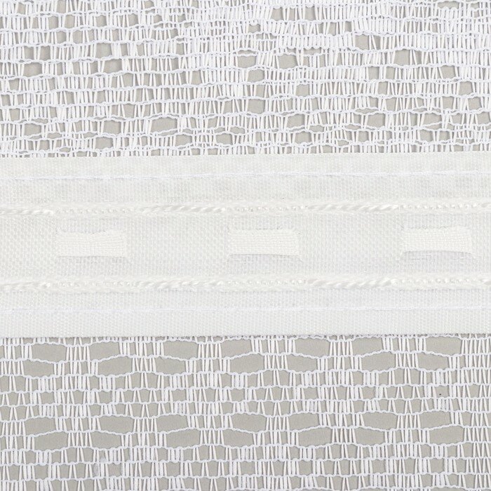 Занавеска на ленте «Ажур», 245х165 см, жаккард, цвет белый Леруа Мерлен - фото №4