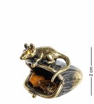 Фигурка Мышь на кошельке (латунь, янтарь) AM- 466 113-702585 - изображение