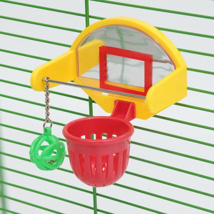 Игрушка для птиц Баскетбольное кольцо, 9.5 х 11 х 6 см (мяч 2,5 см, корзина 4,6 см) - фотография № 2