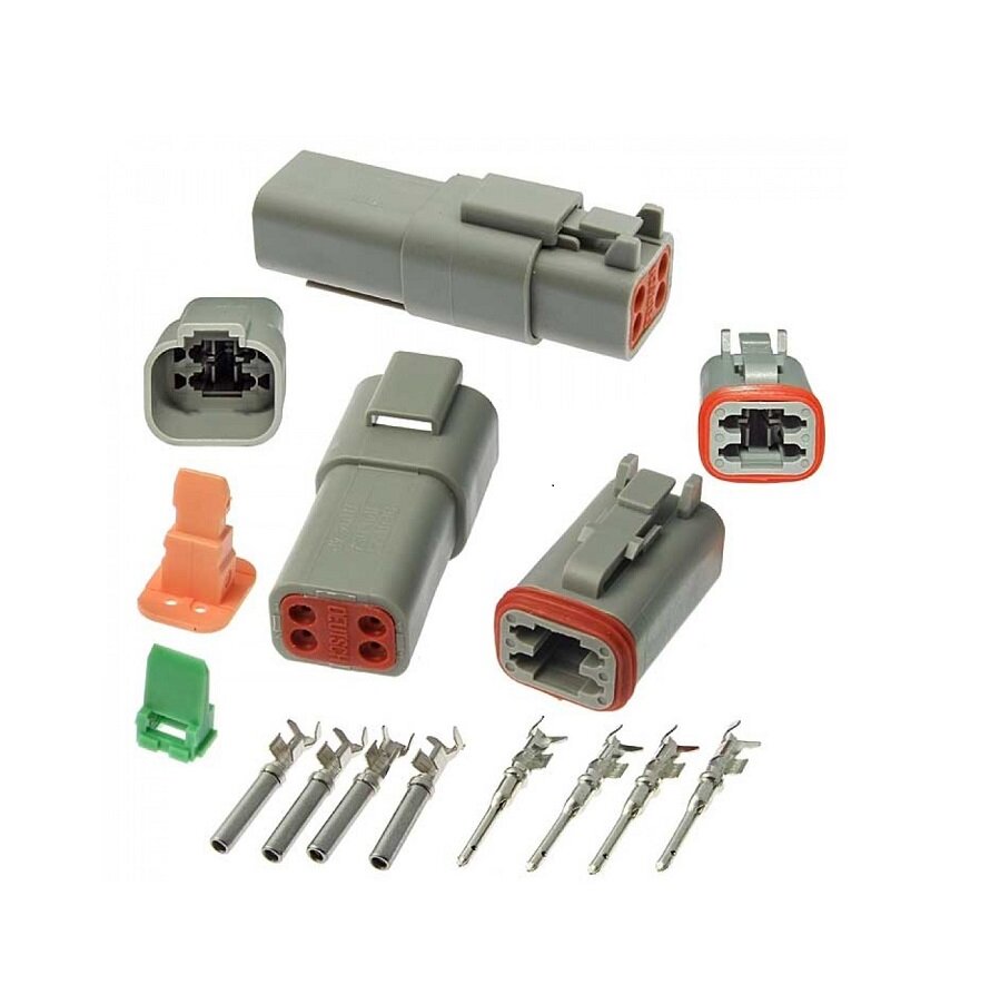 фото Герметичный разъём DT06-4S, DT04-4P 4-х контактный (комплект штырь+гнездо)