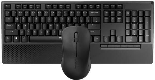 Клавиатура + мышь Rapoo X1960 клав: черный мышь: черный USB беспроводная