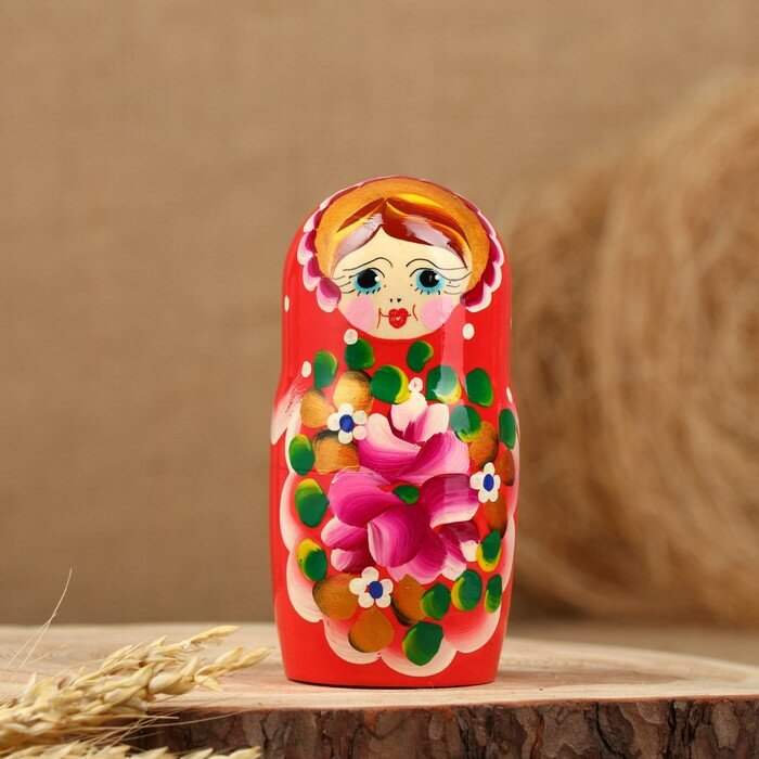 Матрёшка «Авдосья», красное платье, 5 кукольная, 18 см - фотография № 3