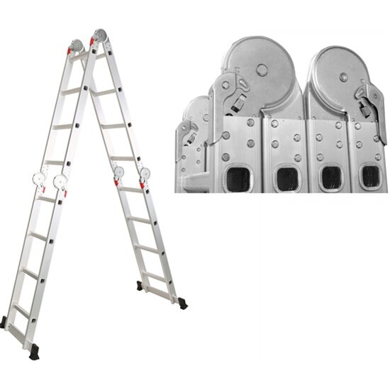 Лестница Startul алюминиевая многофункц. 4х4 ступ. ST9732-04
