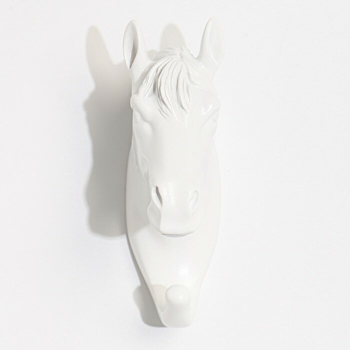 Декор настенный-вешалка "Конь" 12 x 3.8 см, белый - фотография № 4