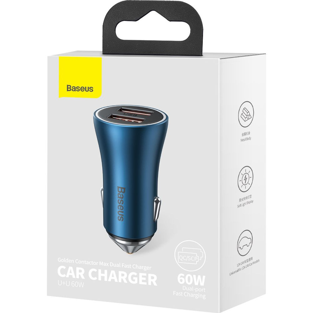 фото Автомобильное зарядное устройство Baseus CGJM000003, синий