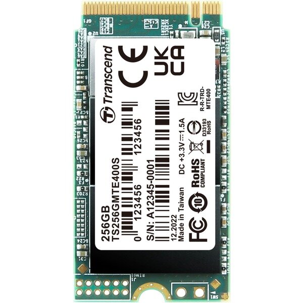 Накопитель SSD 256GB Transcend MTE400S (TS256GMTE400S) PCI-E 3.0 x4, up to 2000/1000Mbs,M.2 2242, 3D NAND, 100TBW, NVMe 1.3, 22х42mm)