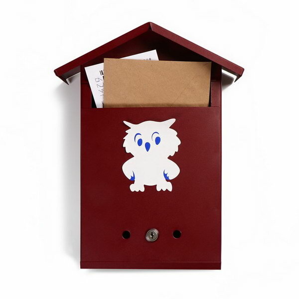 Ящик почтовый с замком, вертикальный, "Домик", вишнёвый - фотография № 1