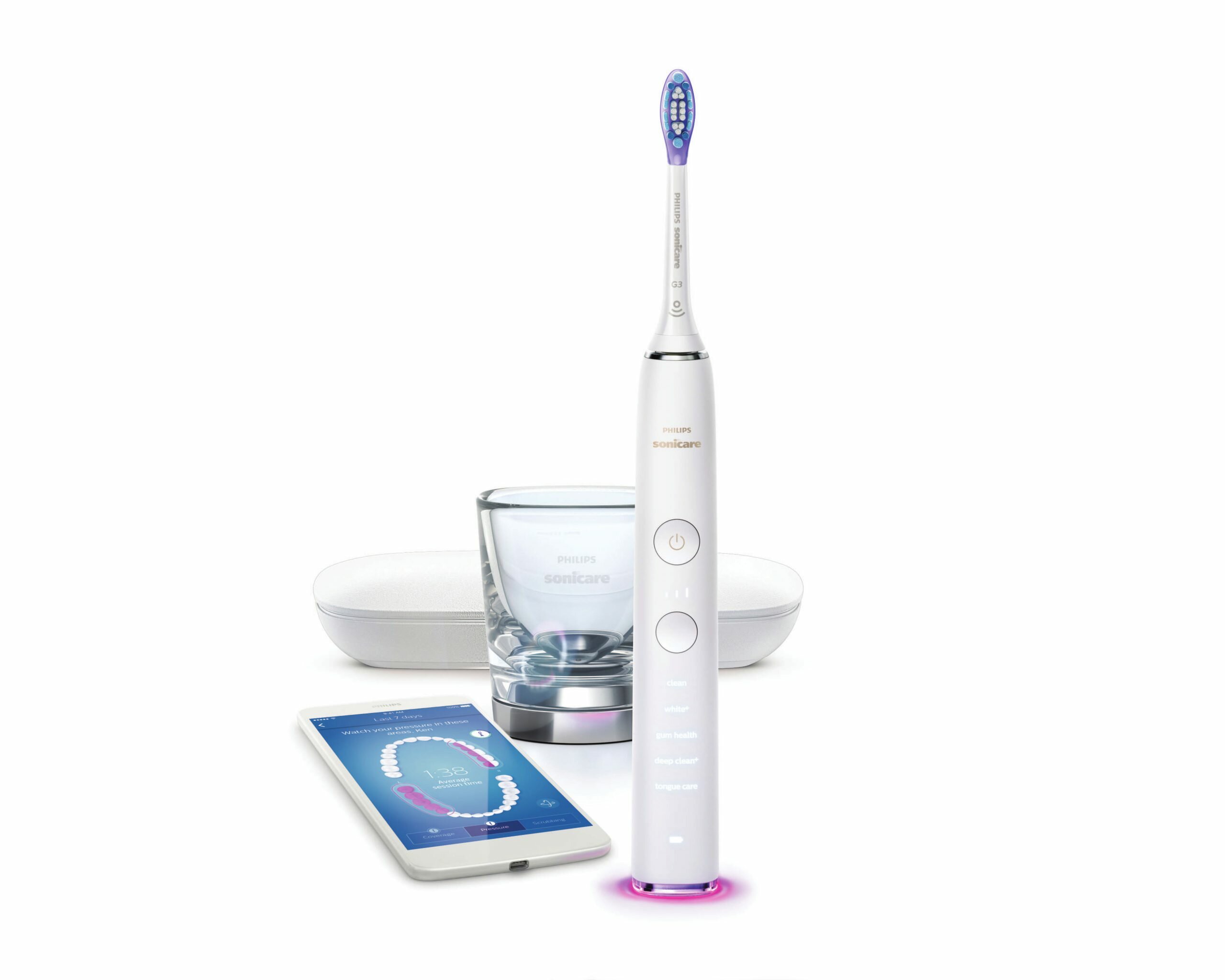 PHILIPS Звуковая зубная щетка Philips Sonicare DiamondClean 9000 HX9911/27, белый