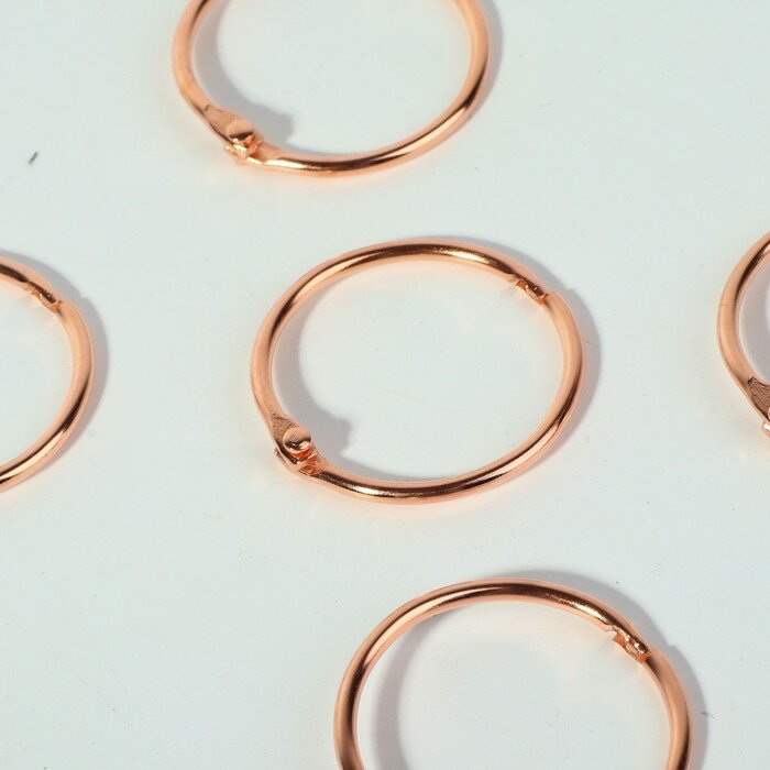 Кольцо для карниза, разъёмное, d = 28/33 мм, 10 шт, цвет розовое золото - фотография № 1