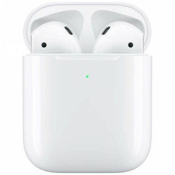 Apple Беспроводные наушники Apple AirPods 2 с беспроводным зарядным футляром MRXJ2, белый