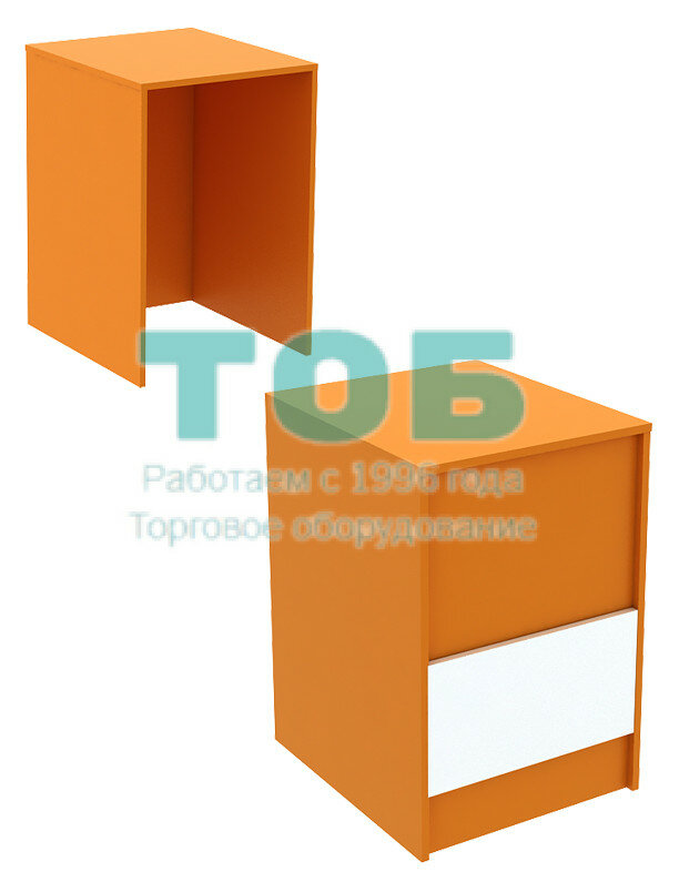 Ресепшен - стол оранжевого цвета узкий серии апельсин с фасадными панелями №9