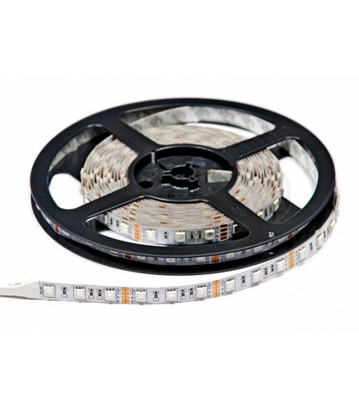 Светодиодная лента SMD5050-60LED-RGB-IP33-12 Эконом. Катушка 5 метров. Цвет свечения: RGB - фотография № 2