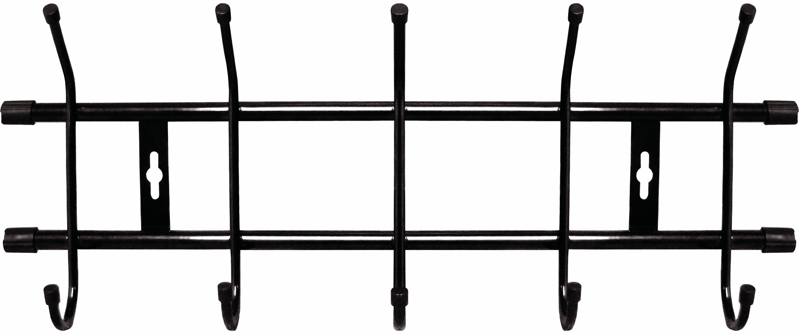 Вешалка настенная Nika, 5 крючков 48,5 x 18 x 6,7 см, черная