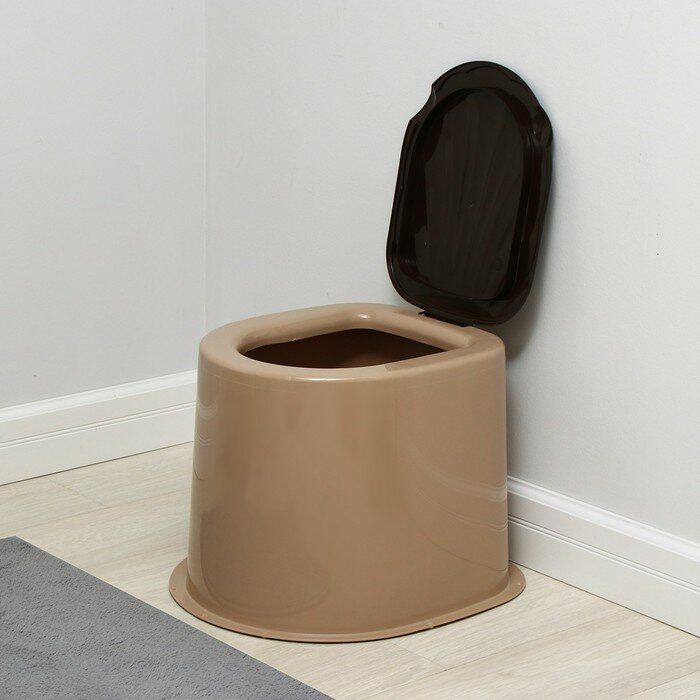 Туалет дачный, h = 38 см, без дна, с отверстиями для крепления к полу, бежевый - фотография № 2