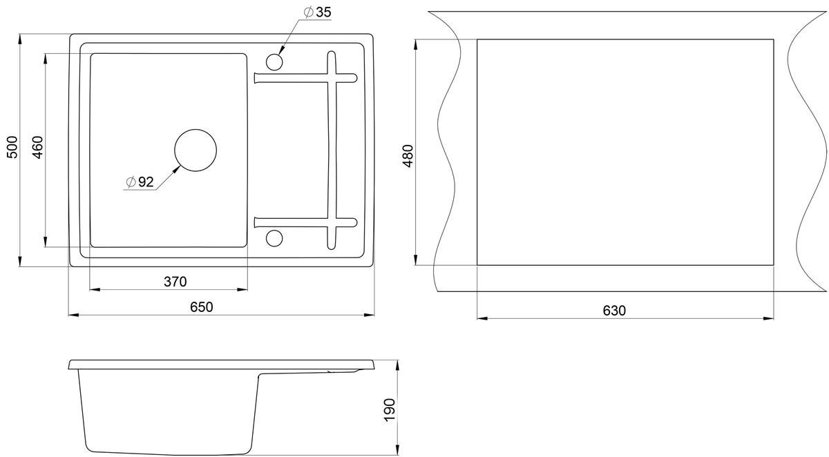 Кухонная мойка Emar EMQ-1650.Q Берилл