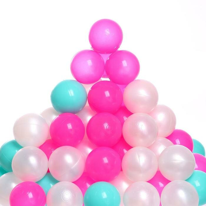 Набор шаров 100 штук, цвета бирюзовый, маджента, белый перламутр - фотография № 4