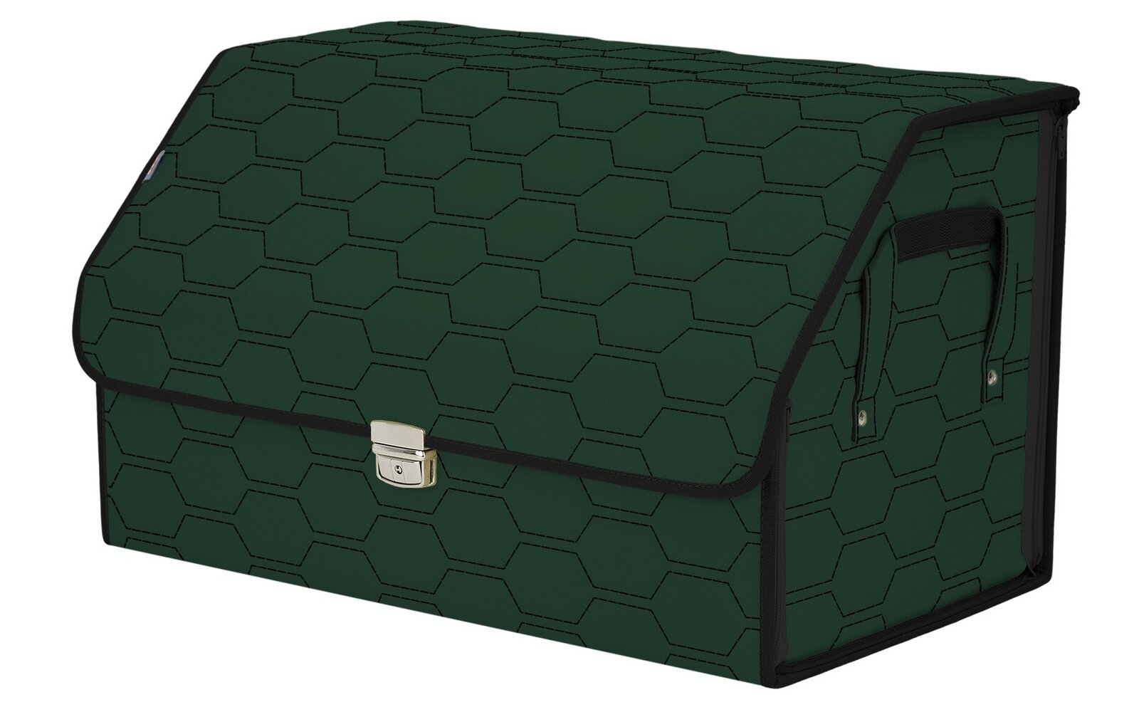 Органайзер-саквояж в багажник "Союз Премиум" (размер XL). Цвет: зеленый с черной прострочкой Соты.