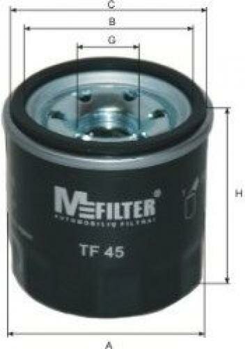 Масляный фильтр Mfilter TF45 Bobcat: 6671057. Honda: 15400PJ7005 15400PJ7015 15400PFB004. Hyundai / Kia (Mobis):