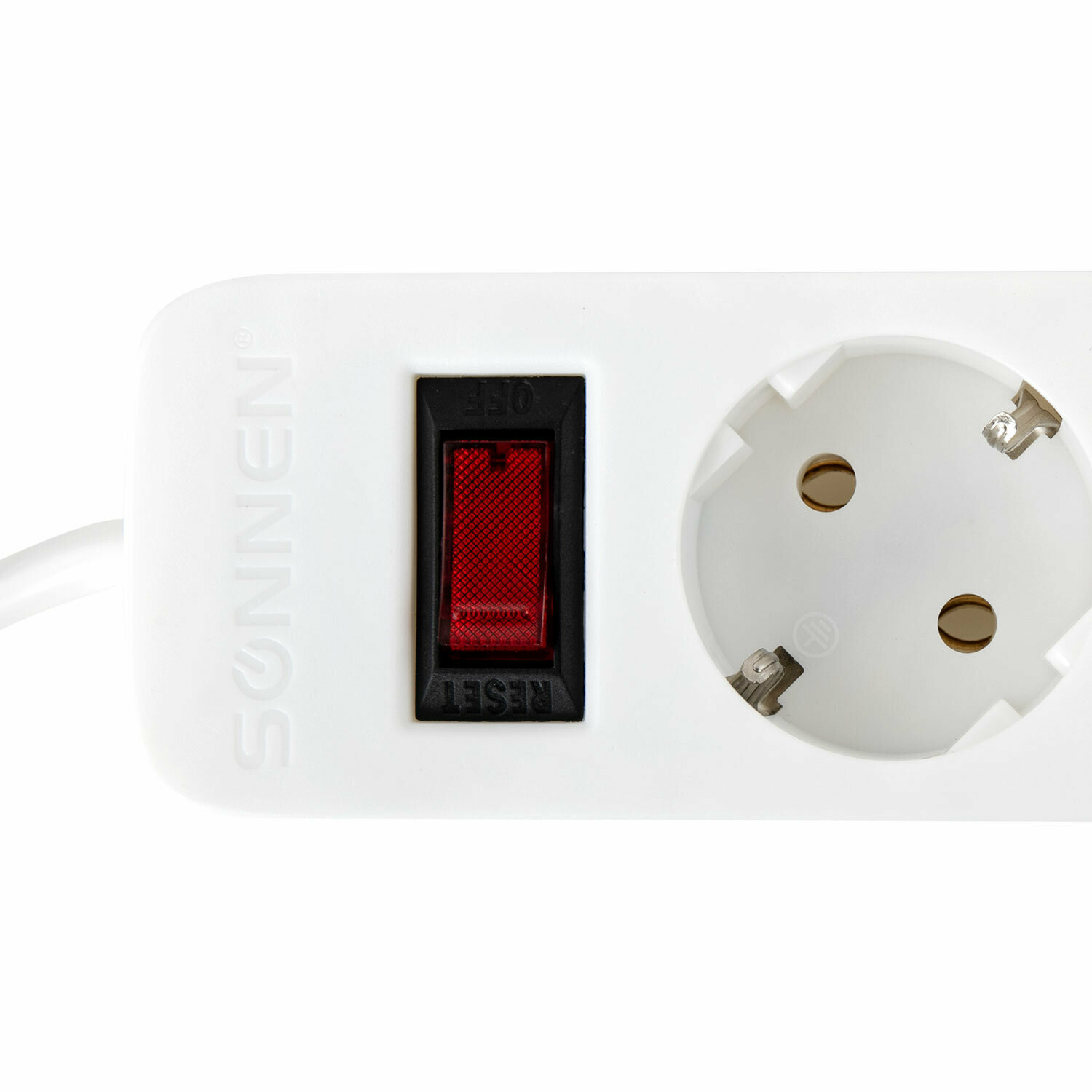 Сетевой фильтр SONNEN SPW-305, 5 розеток с заземлением, выключатель, 10 А, 3 м, белый, 513654 - фотография № 4