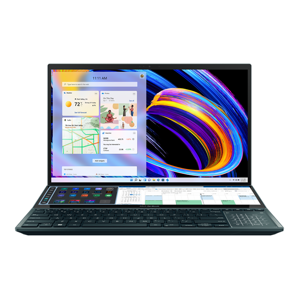 ASUS Ноутбук ASUS Zenbook Pro Duo UX582HM-H2069 Core i7-11800H/16Gb DDR4/1Tb SSD/OLED Touch 15,6" 3840x2160/GeForce RTX 3060 6Gb/WiFi6/BT/Cam/No OS/8CELL 92WH,SLEEVE,STYLUS,PALMREST,STAND/CELESTIAL BlUE