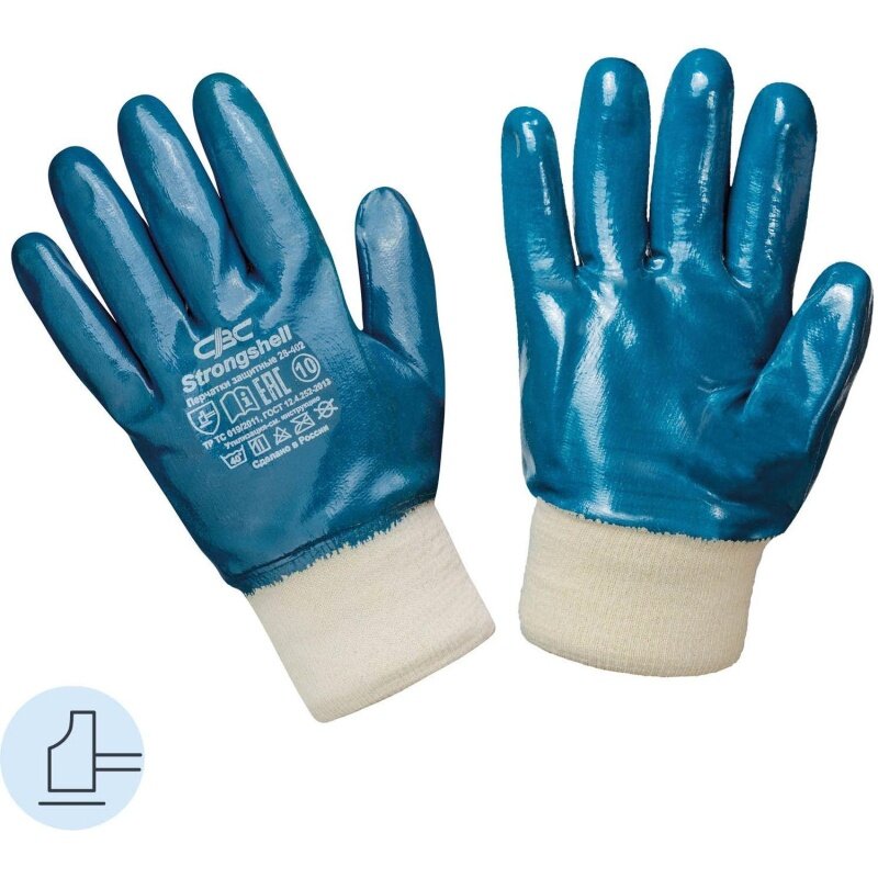 Защитные перчатки Strongshell Полное покрытие, резинка, размер 11, 28-402