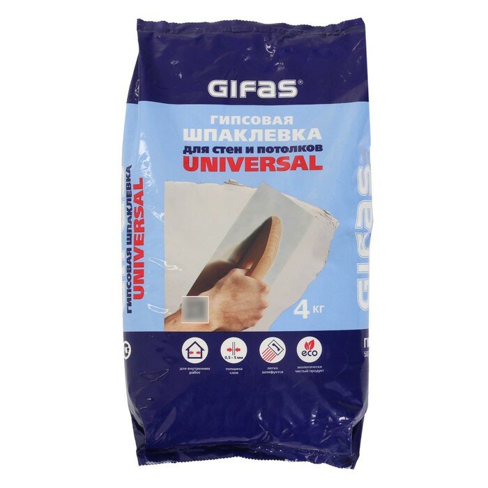 Шпаклевка гипсовая GIFAS UNIVERSAL 4кг - фотография № 1