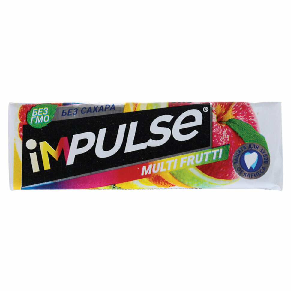 Жевательная резинка IMPULSE со вкусом Multi-Frutti, без сахара, 10 подушечек, 14 г, ВВ005, 30 штук, 622654 - фотография № 2