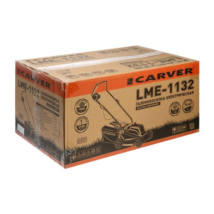 Газонокосилка электрическая CARVER LME-1132, 1100 Вт, ширина 32 см, высота 25-60 мм, 30 л - фотография № 16