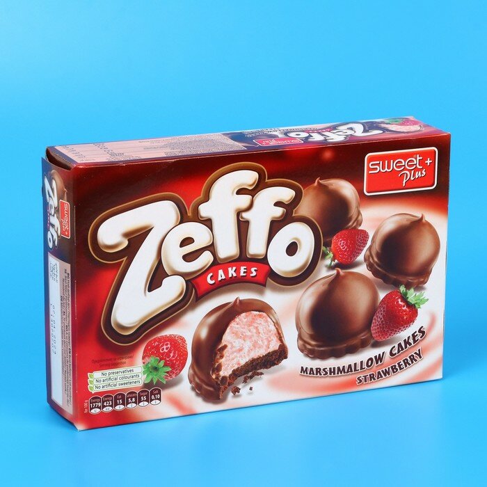 Печенье с суфле ZEFFO в клубничной и какао-молочной глазури, 150 г