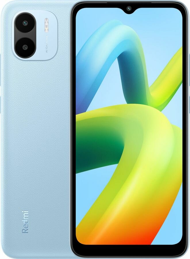 Смартфон Xiaomi Redmi A1+ 32Gb 2Gb светло-синий 3G 4G 2Sim 6.52" IPS 720x1600 And12Go 8Mpix 802.11 b