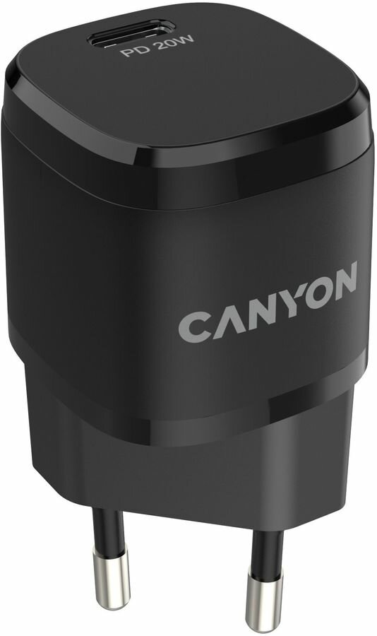 Сетевое зарядное устройство Canyon H-20-05, USB-C, 3A, черный [cne-cha20b05]