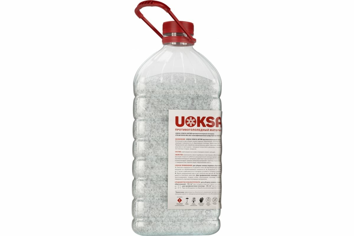 UOKSA Противогололедный материал Актив -30C, 5кг, бутылка 2250 - фотография № 3
