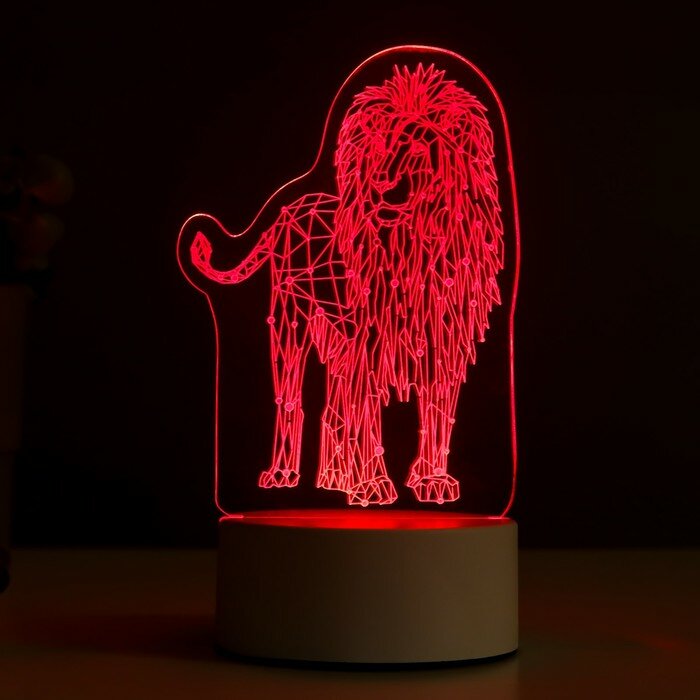RISALUX Светильник "Лев" LED RGB от сети 9,5х13х18,9 см - фотография № 5